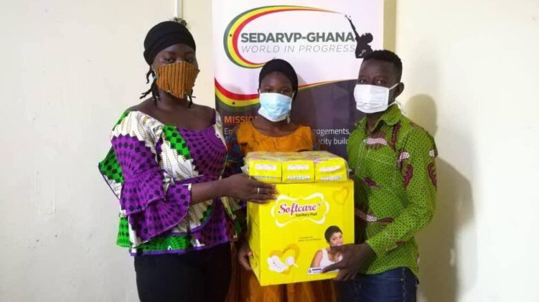 SEDARVP Ghana donates sanitary pads to 'Ghana Youth Guide'